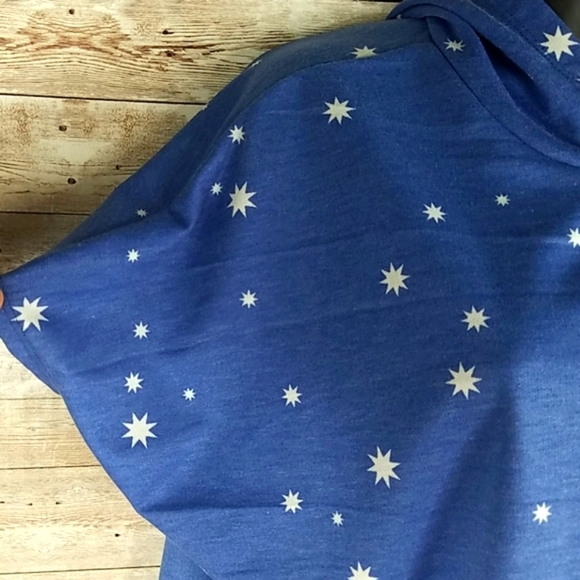 NWT, Saints21,0173,Blu white stars hoodie crop top, SUPER CUTE, Sz S - Picture 8 of 12